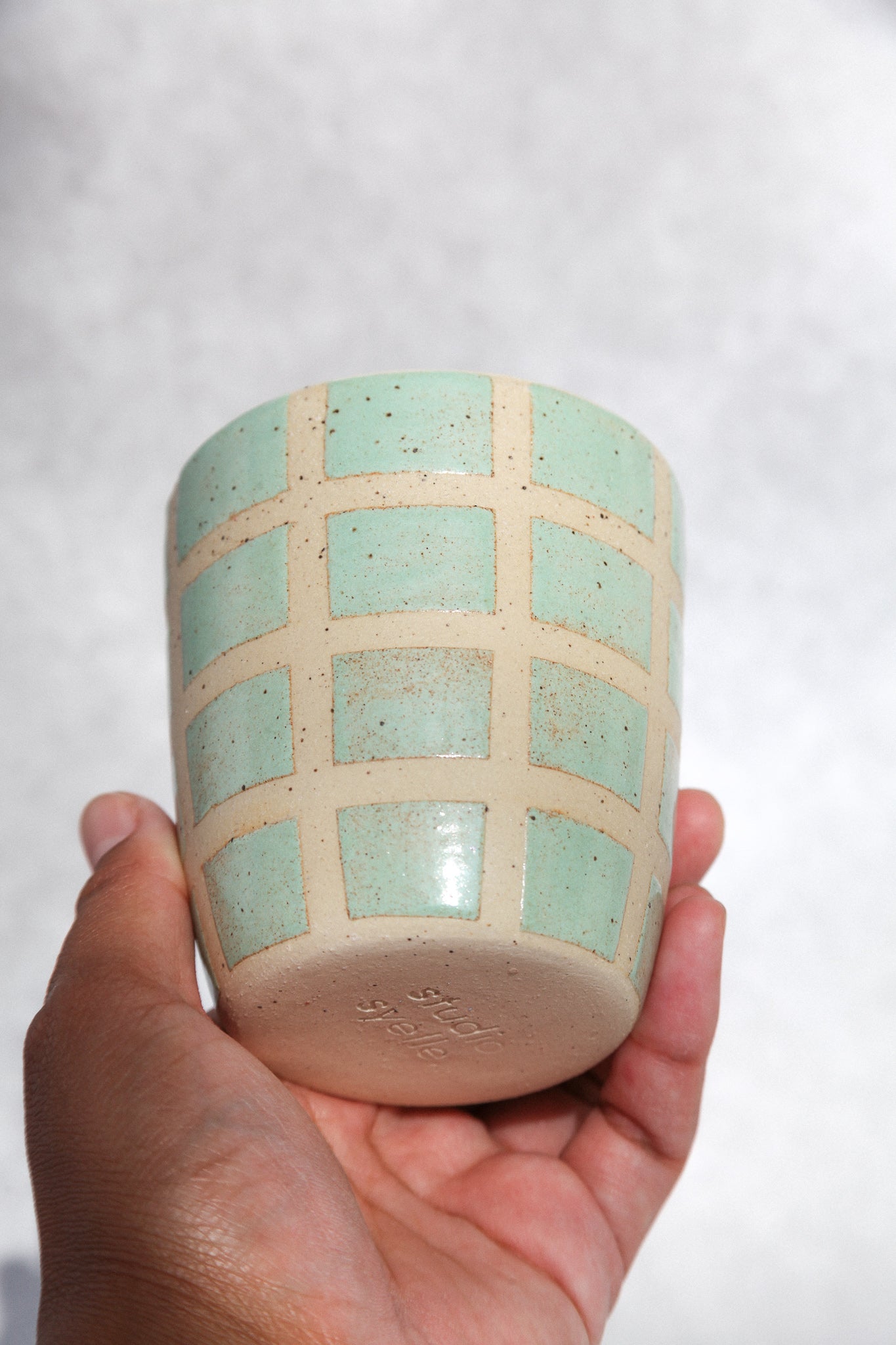 pistachio checkered cup