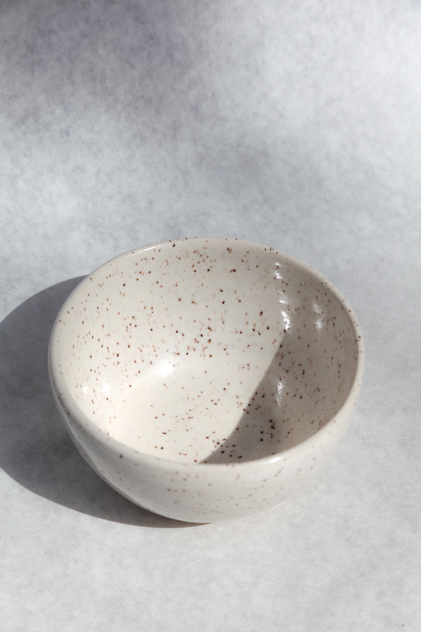 white speckled bowl