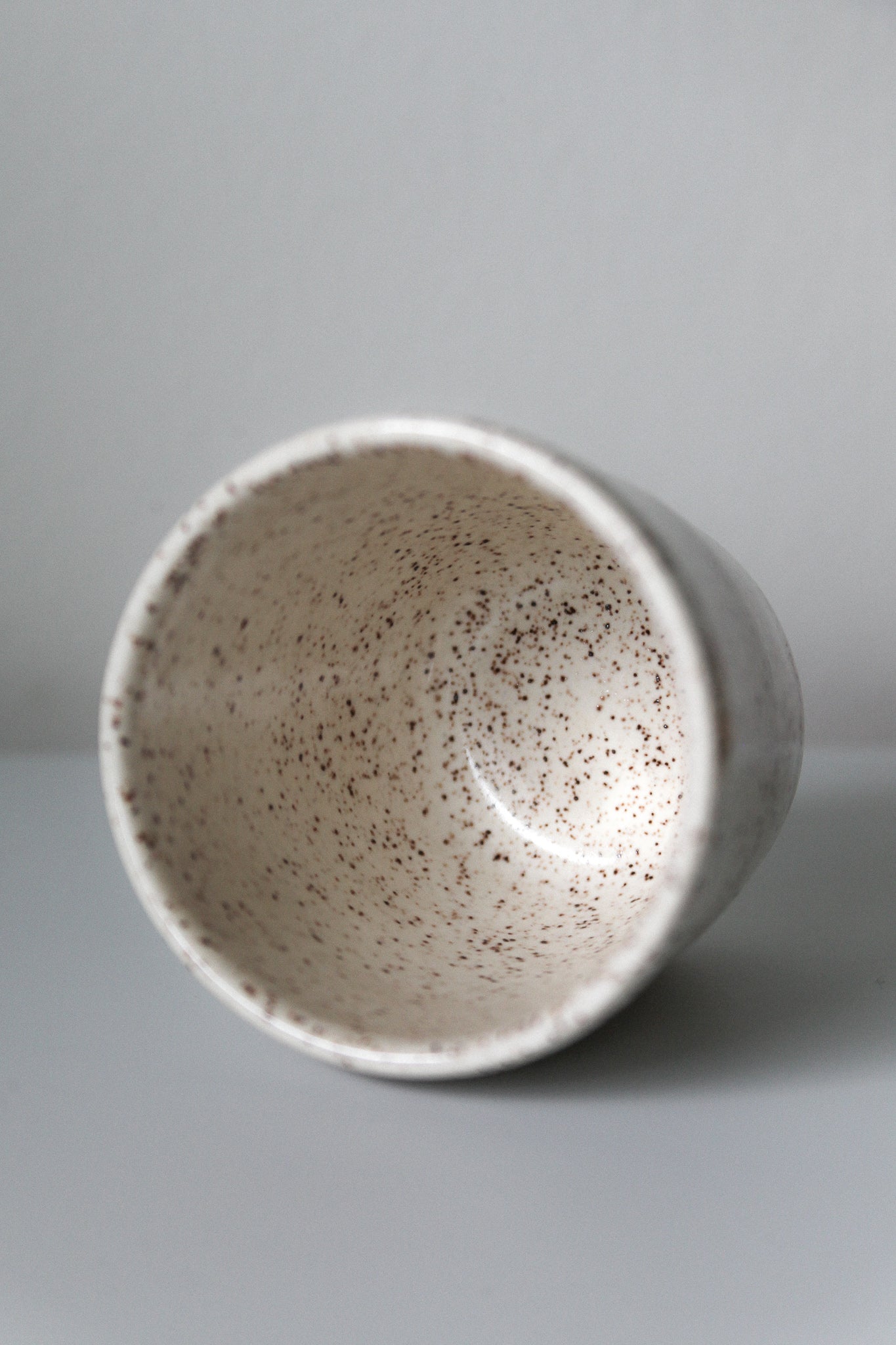 white speckled cup